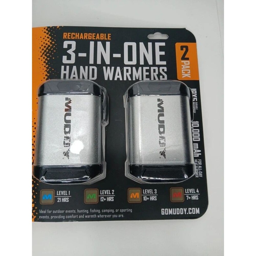 MudDyy Rechargeable 3-in-1 Hand Warmers – 2 Pack – 10,000 mAh